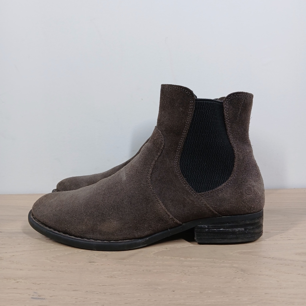 Born Dark Brown Suede Ankle Booties